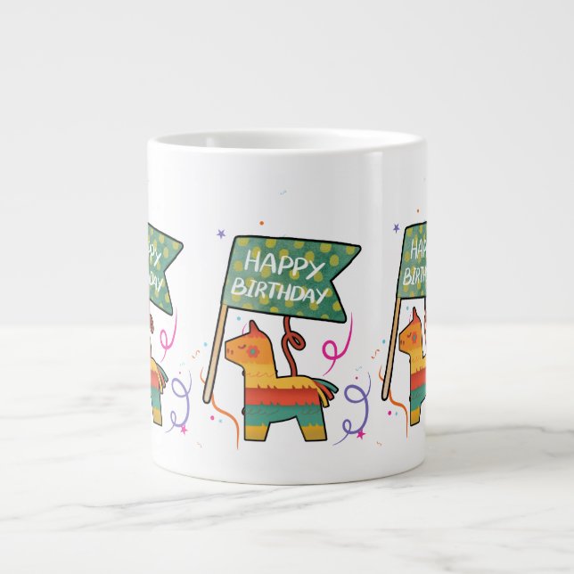 Söt Handritad Födelsedags- Jumbo Mugg (Framsidan)