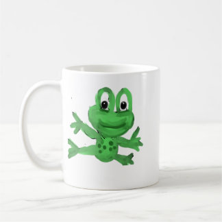Söt Handritad Grön Groda Kaffemugg