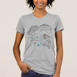 Söt handritad "Jag älskar dig" digital konst T Shirt