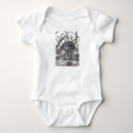 Söt handritad kanin Zen-doodle babybodi T Shirt