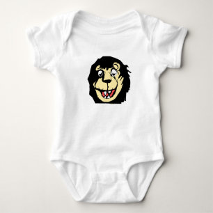 Söt Handritad Leende Lejon Karaktär T Shirt
