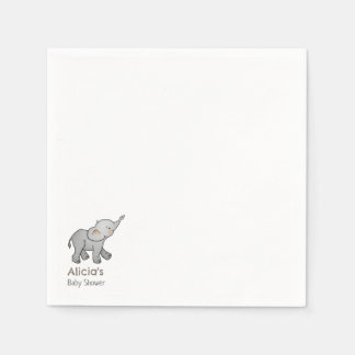 Söt Handritad Liten Elefant Bebis Shower Pappersservett