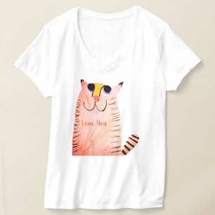 Söt, handritad orange tabby katt barn t-shirt