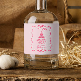 Söt Handritad Rosa Champagne Torn Födel sedags 
