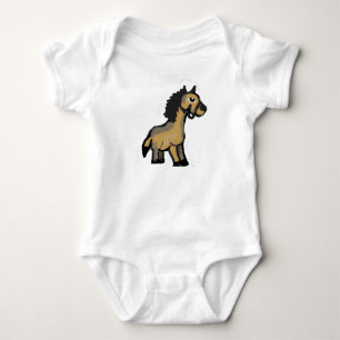Söt handritad seriehästkonst t shirt