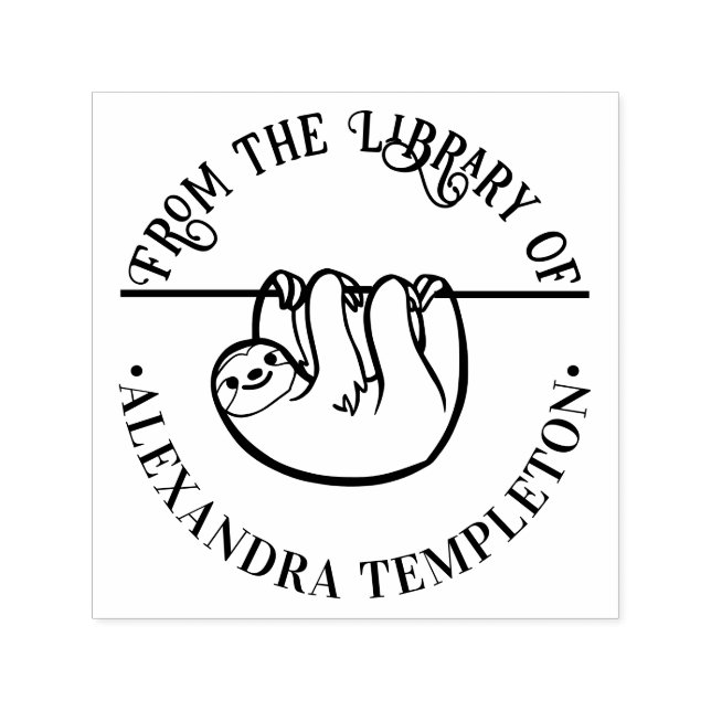 Söt hängande seng “Från bibliotek av” Boknamn Självfärgande Stämpel (Design)