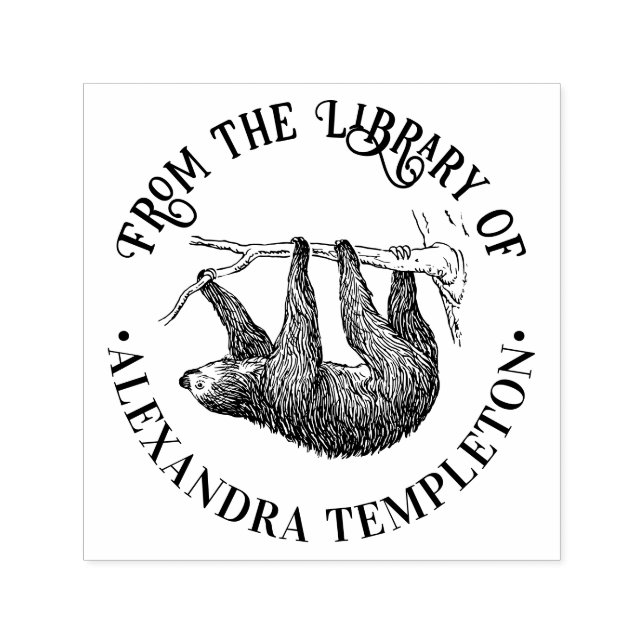 Söt hängande sengångare #2 Biblioteksboknamn Självfärgande Stämpel (Design)