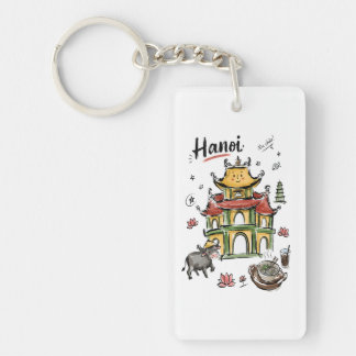 Söt Hanoi-pagod Vietnam Doodle Art