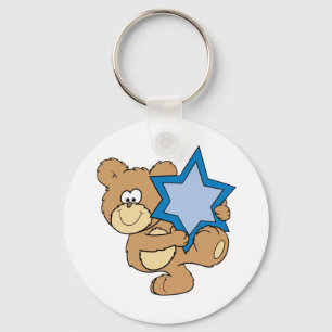 Söt hanukah-nalle som håller stjärnan vid davande nyckelring