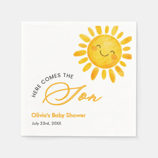 Söt Här Kommer Solen Baby Shower Pappersservett