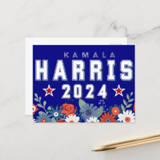 Söt Harris 2024 Blommigt Val Vykort
