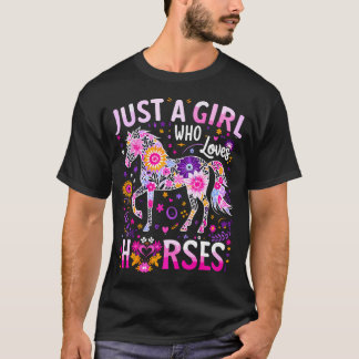 Söt Häst Färgrik Enbart En Tjej Som Älskar Hästar T Shirt