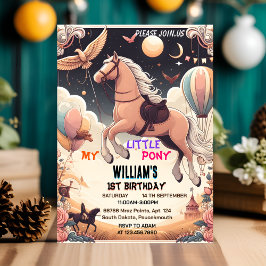 söt häst min lilla ponny första födelsedag inbjudningar