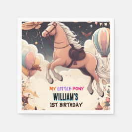 söt häst min lilla ponny första födelsedag pappersservett