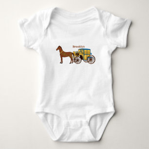 Söt häst och kunglig vagn illustration t shirt