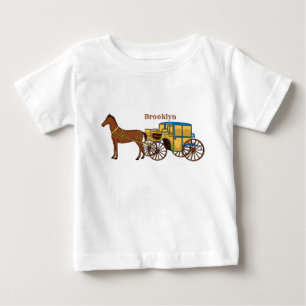 Söt häst och kunglig vagn illustration t shirt