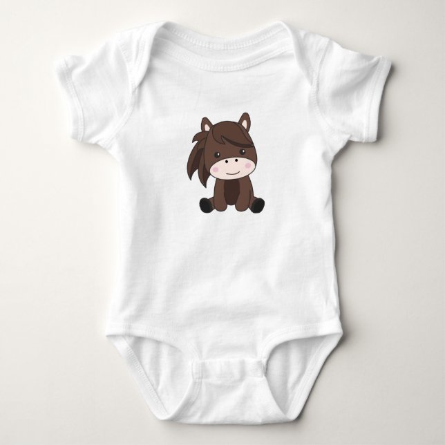 Söt häst Ponny Ryttare För barn T Shirt (Framsida)