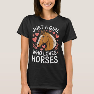 Söt hästflicka bara en tjej som älskar hästar Älsk T Shirt