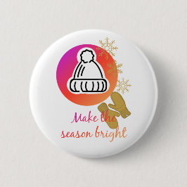 Söt Hat and Mittens Winter Season Bright Knapp