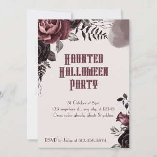 Söt Haunted Halloween Inbjudningar