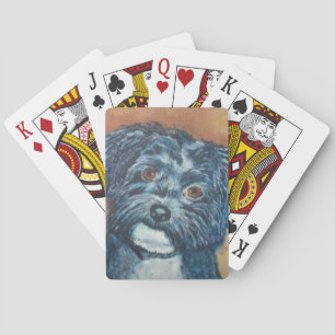 SÖT HAVANESE-VALP SOM LEKER KORT CASINOKORT