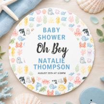 Söt havs undervattensdjur Baby Shower