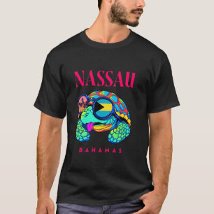 Söt havssköldpadda med solglasögon Nassau Bahamas T Shirt