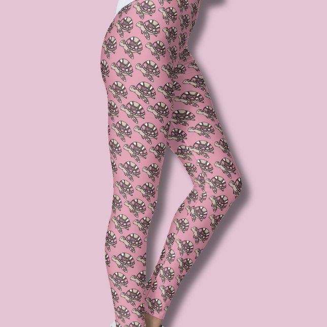 Söt havssköldpadda rosa leggings (Sea Turtle Pink leggings)