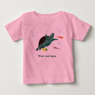 Söt havssköldpadda under havet konst t-shirt