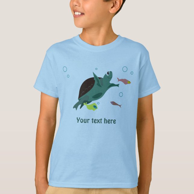 Söt havssköldpadda under havet konst t-shirt (Framsida)