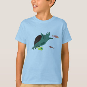 Söt havssköldpadda under havet konst t-shirt