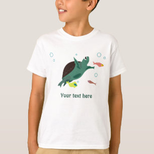 Söt havssköldpadda under havet konst tee shirt