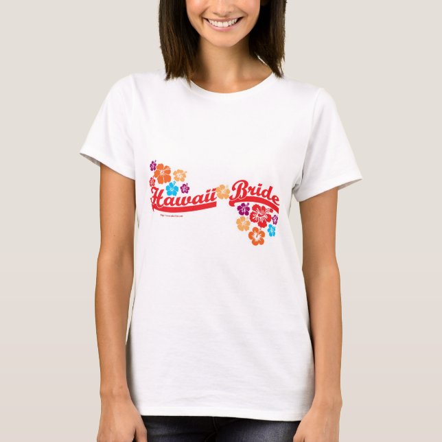 Söt Hawaii-brud destinationsbröllop logotyp Tröja (Framsida)