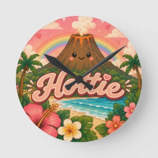 Söt Hawaii kawaii rund kudde Klocka
