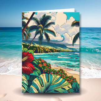 Söt Hawaii, temat Årsdag Kort
