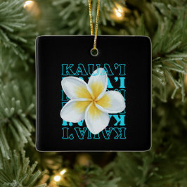 Söt Hawaiian Blommigt Tropical Kaua'i jul Julgransprydnad Keramik
