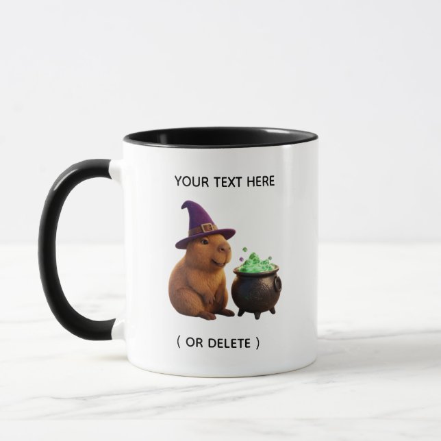 Söt Häxa Capybara Dricksbägare Halloween Anpassad  Mugg (Vänster)
