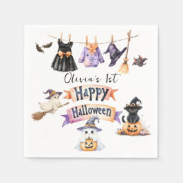 Söt häxa och spöklik Halloweensparty med fantasifu Pappersservett