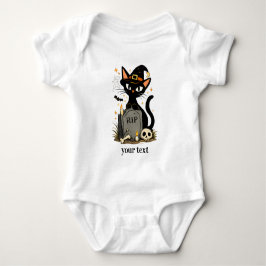 Söt Häxa Svart Katt Kyrkogård Halloween T Shirt