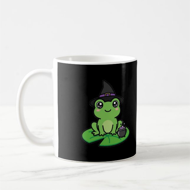 Söt Häxgroda Halloween Kaffemugg (Vänster)