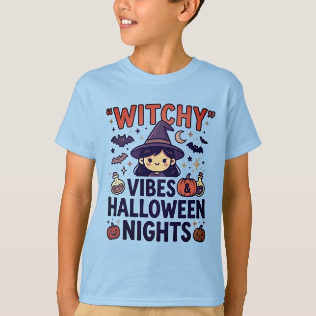 Söt häxig Halloween T-shirt (Framsida)