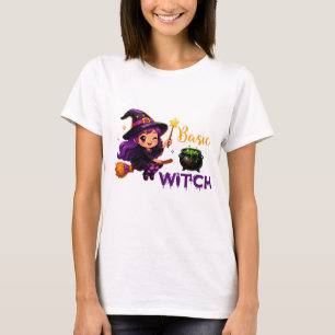 Söt Häxmagisk Scen För Halloween Kul 🎃 T Shirt
