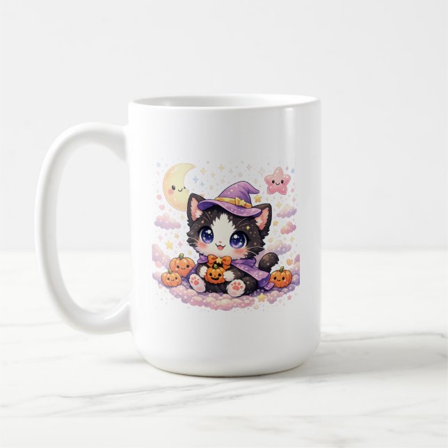Söt häxmoln Kitty  Kaffemugg (Vänster)