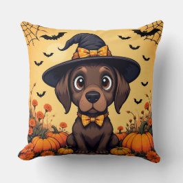🧙‍♀️🐾 Söt häxvalp Kuslig Halloween mysig✨🎃 Kudde