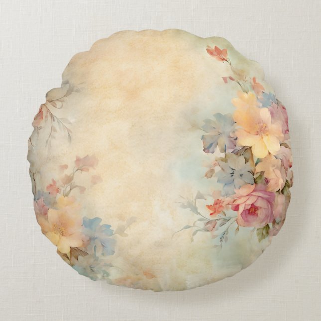 Söt Hazy Vår Wildblommor Blommigts by Ava Rund Kudde (Framsidan)