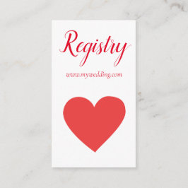 Söt Heart Bröllop Registry Tilläggskort