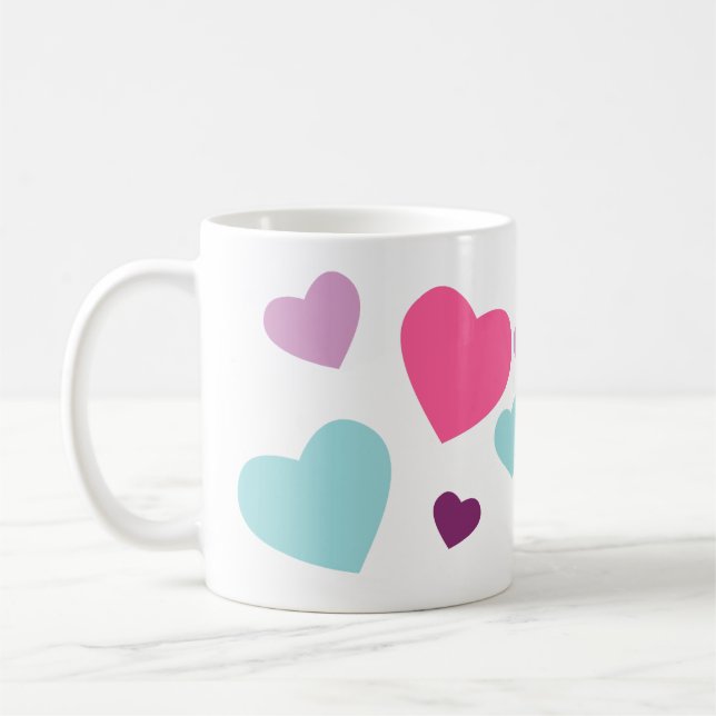 Söt Heart-design för alla som Kärlek lyssnar på Kaffemugg (Vänster)