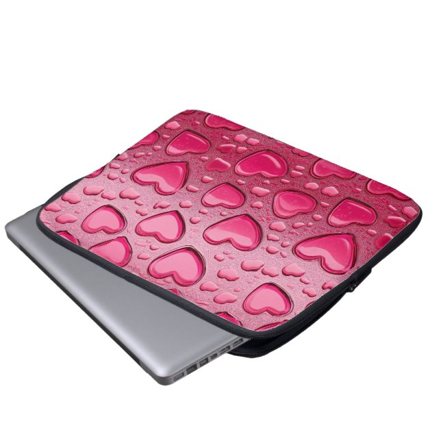 Söt Heart-Shaped Vatten Droplets Laptop sleeve (Framre botten)