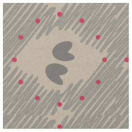 Söt Hearts Beige Grått Decor Mönster Tyg