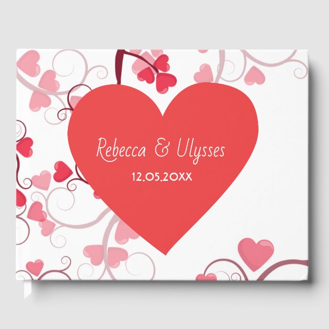 Söt Hearts Bröllop Gästböcker (Framsida)